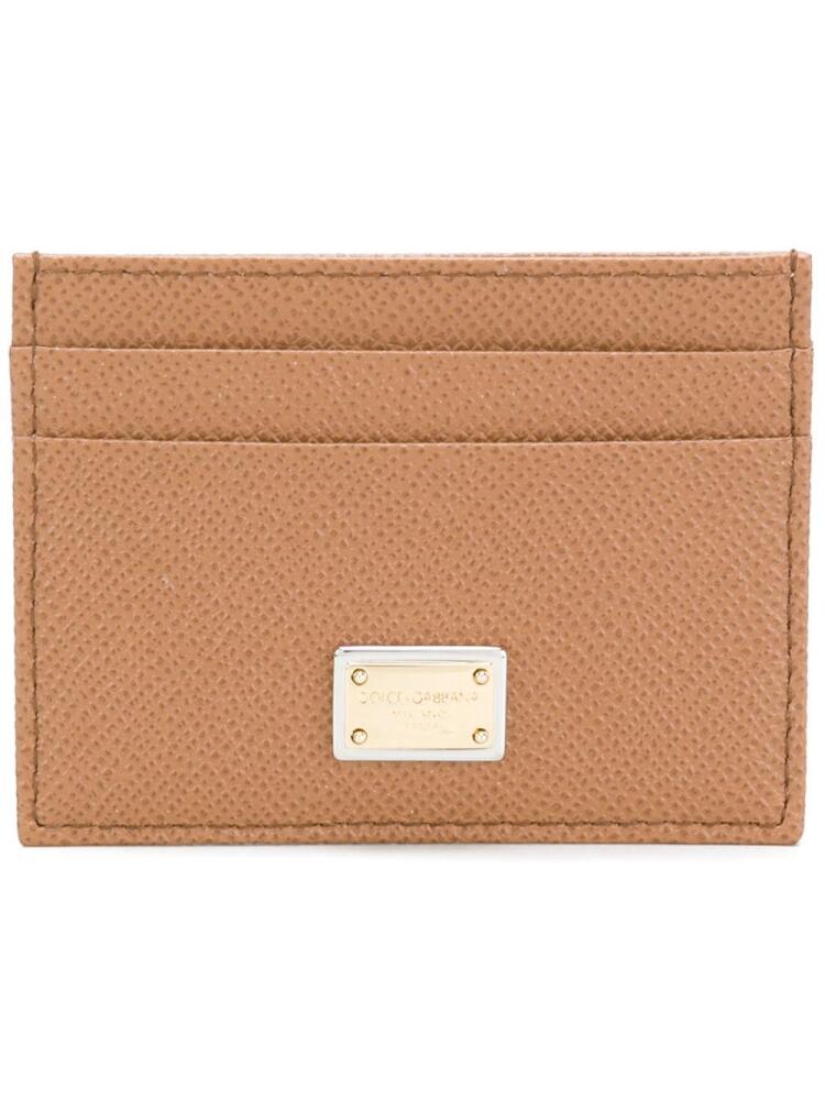 Dolce & Gabbana logo-tag leather card holder - Brown Cover