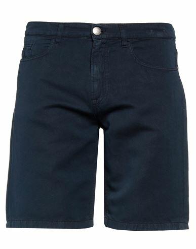 Bikkembergs Man Shorts & Bermuda Shorts Midnight blue Cotton, Linen Cover