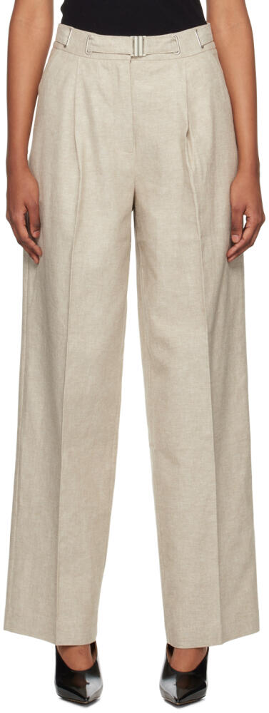 REMAIN Birger Christensen Beige Belted Trousers Cover