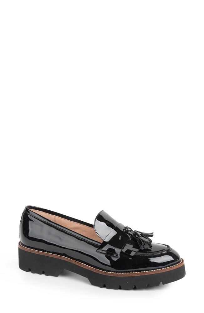 patricia green Beckham Tassel Lug Loafer in Black Patent Cover