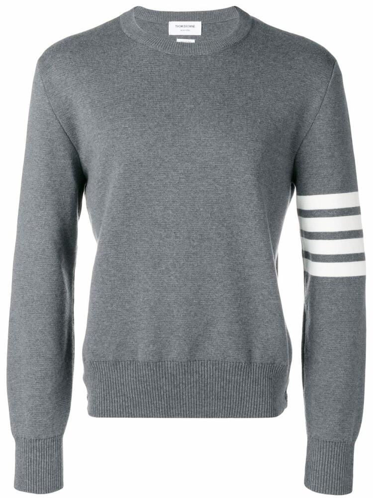 Thom Browne 4-Bar Milano Stitch Pullover - Grey Cover