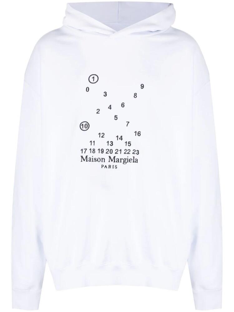 Maison Margiela logo-embroidered cotton hoodie - White Cover