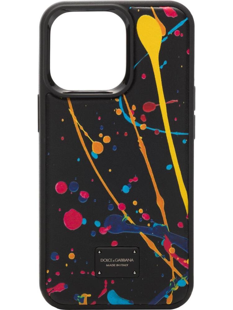 Dolce & Gabbana paint splatter iPhone 13 Pro case - Black Cover