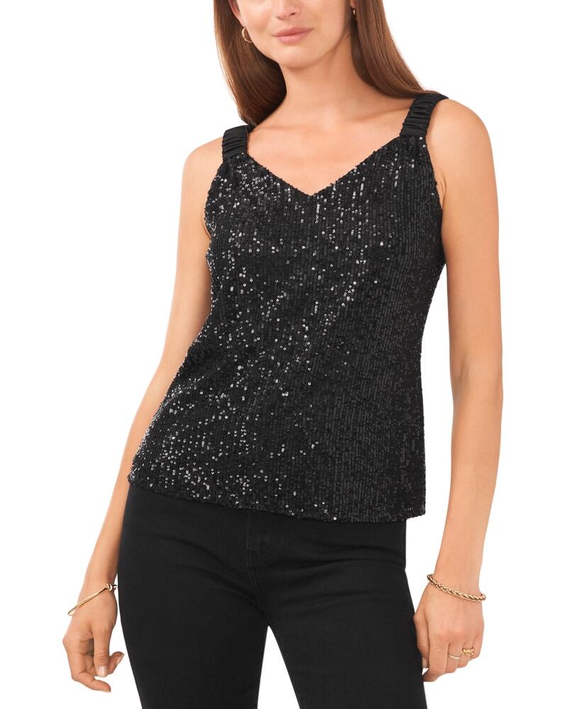 Vince Camuto Ruched Strap Sequin Tank Top Cover