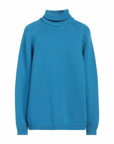 Quira Woman Turtleneck Azure Virgin Wool Cover