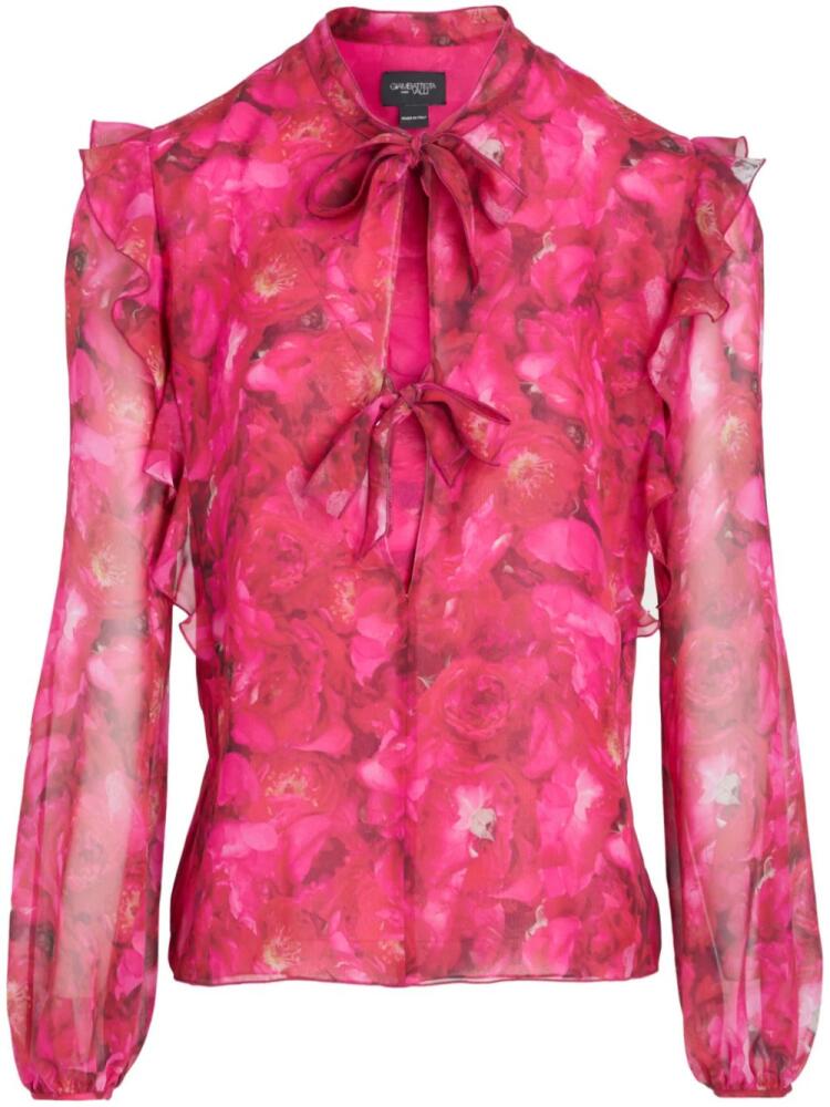 Giambattista Valli floral-print silk-georgette blouse - Pink Cover