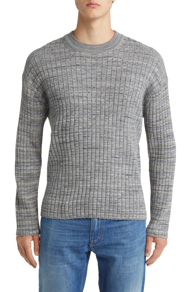 Closed Rib Marl Crewneck Sweater in Ash Grey Cover