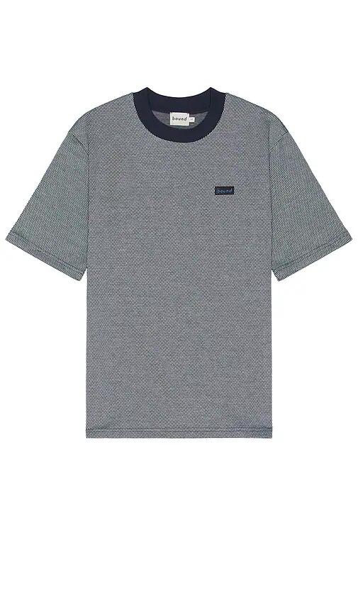 Bound Rectangle Patch Tee in Blue Cover