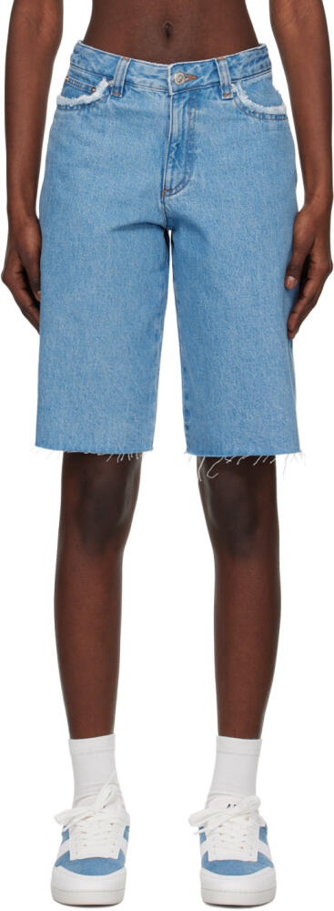 A.P.C. Blue Beverly Denim Shorts Cover