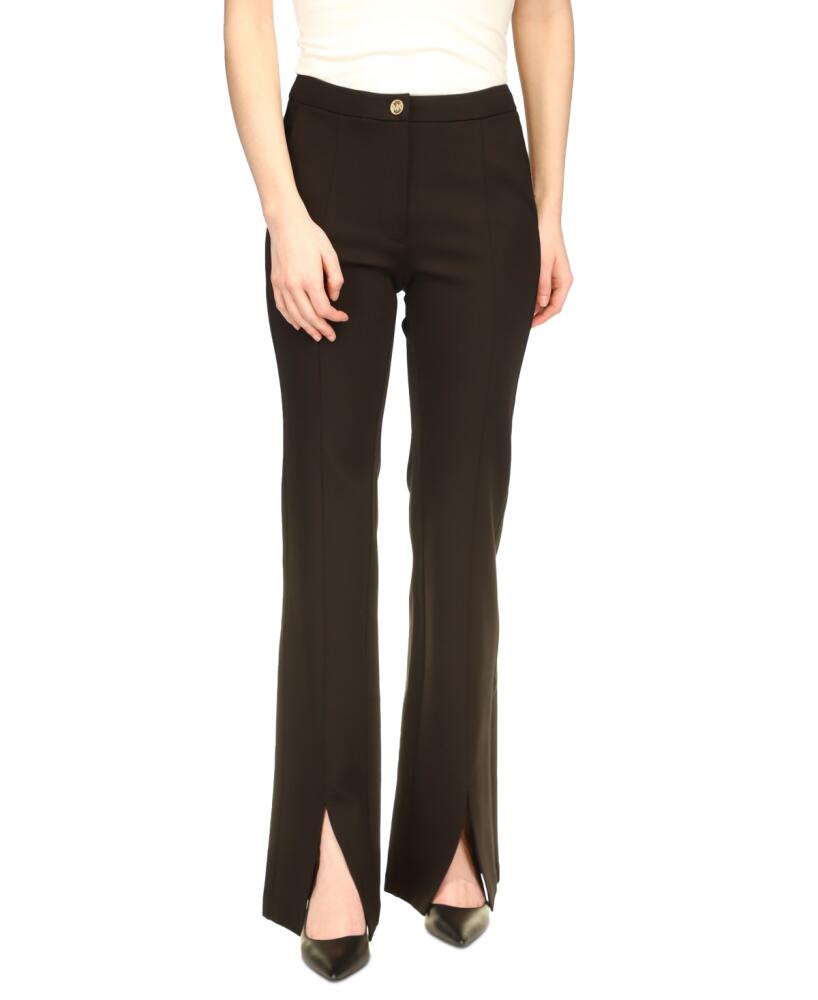 Michael Kors Women's High-Rise Split-Front Pants - Black Cover