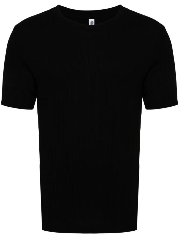 Moschino logo-tape ribbed T-shirt - Black Cover