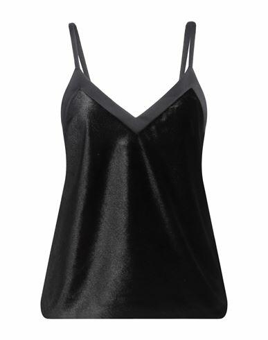 Rue Du Bac Woman Top Black Polyester, Elastane Cover