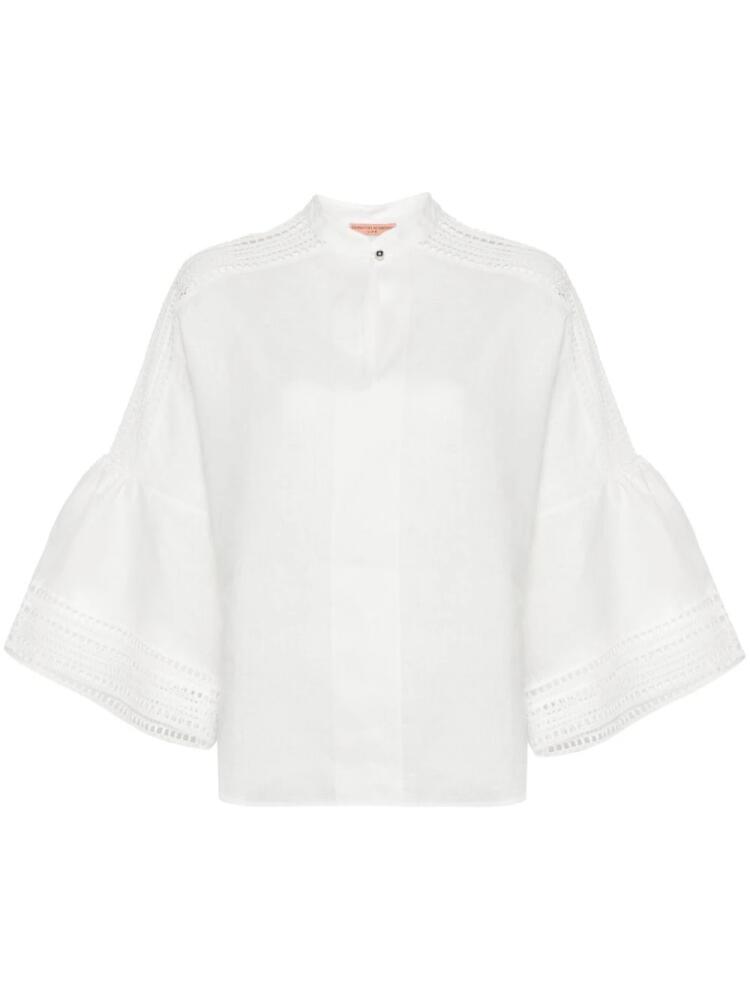 Ermanno Scervino lace-trimmed linen blouse - White Cover