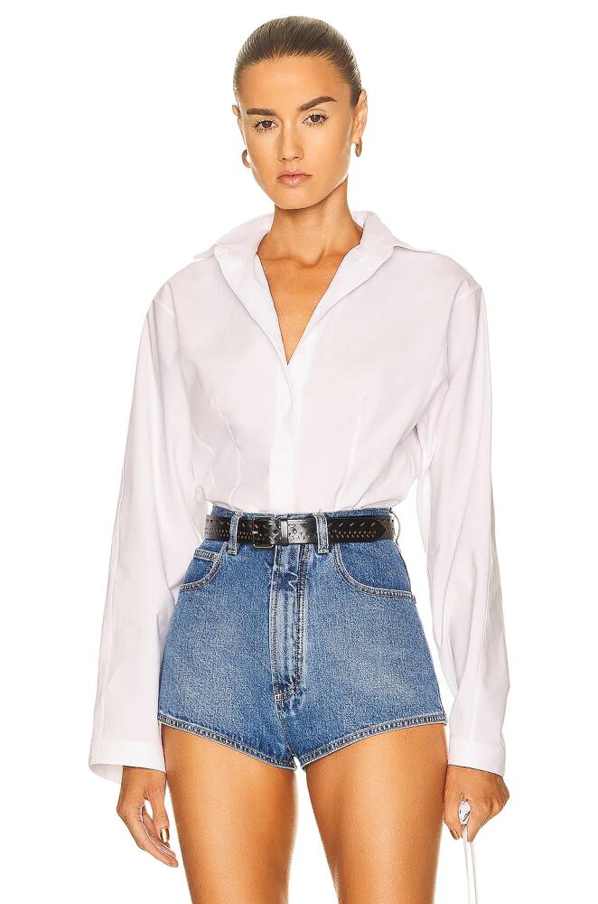 ALAÏA Corset Shirt in White Cover