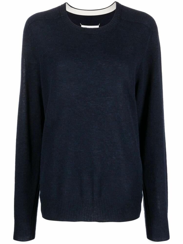 Maison Margiela crew-neck wool-blend jumper - Blue Cover