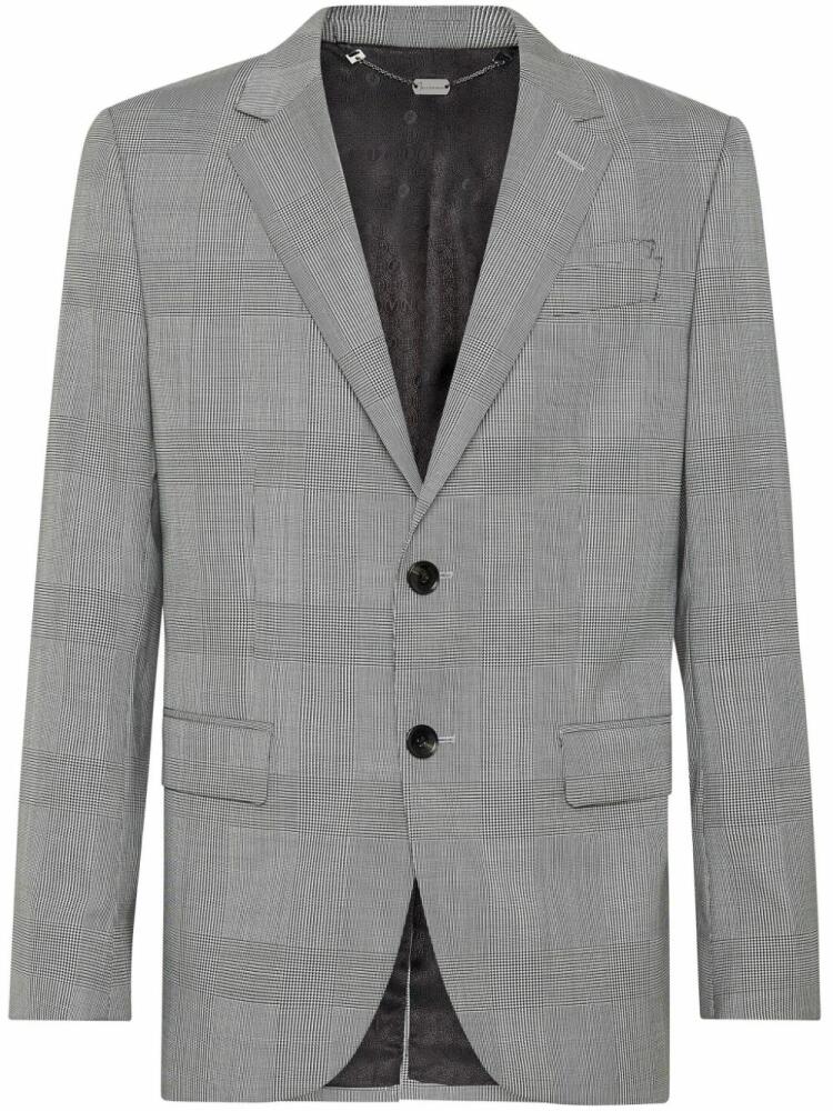 Billionaire checkered single-breasted blazer - Black Cover