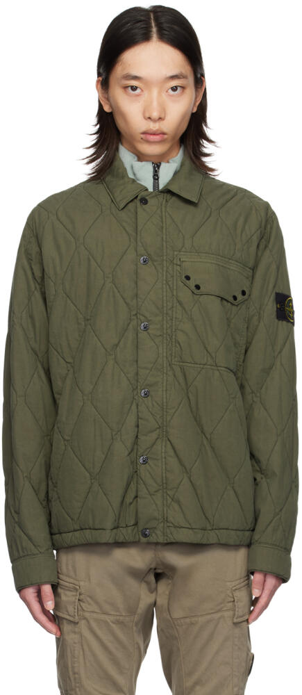 Stone Island Khaki Quilted Jacket Cover