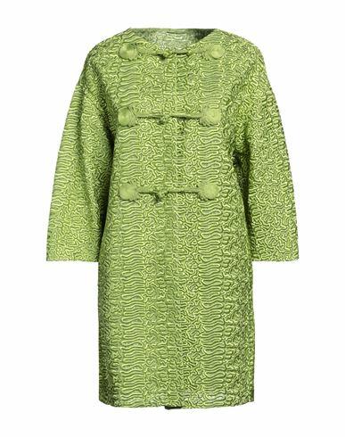 Ermanno Scervino Woman Overcoat & Trench Coat Acid green Polyester, Polyamide Cover