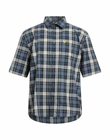 Lyle & Scott Man Shirt Slate blue Cotton Cover