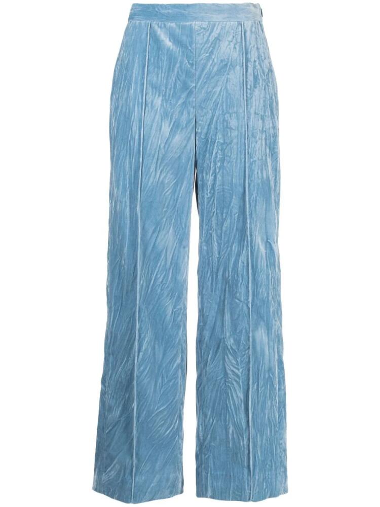 Rachel Comey Giro velvet straight-leg trousers - Blue Cover