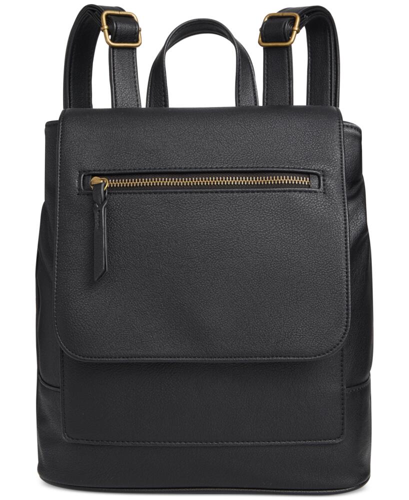 Style & Co Hudsonn Flap Backpack, Created for Macy's - Black Cover