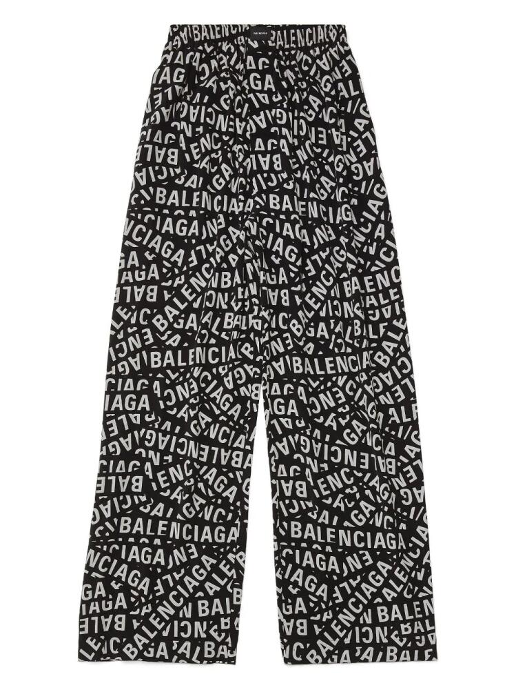 Balenciaga logo-print pajama pants - Black Cover