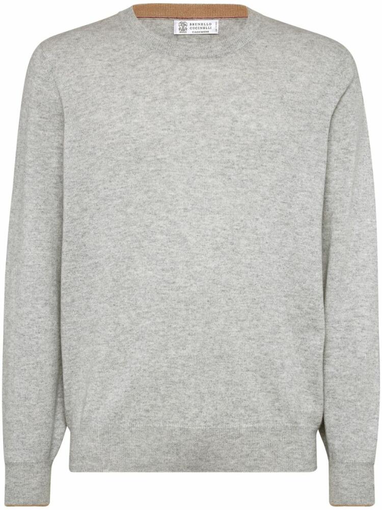 Brunello Cucinelli crew-neck cashmere pullover - Grey Cover