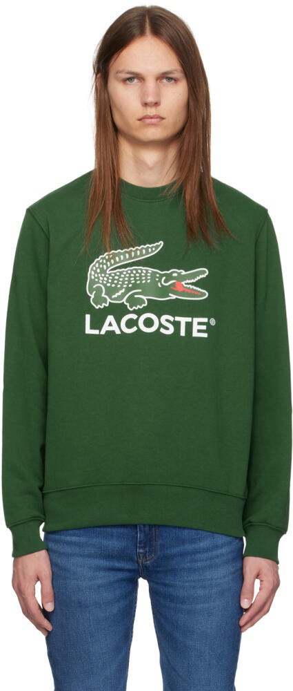 Lacoste Green Crocodile Print Sweatshirt Cover