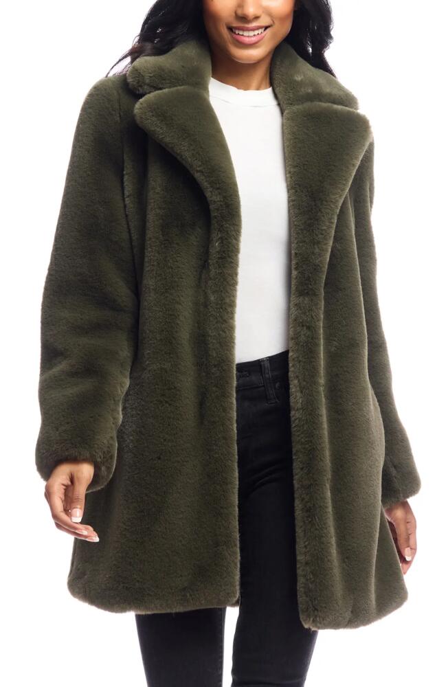 DONNA SALYERS FABULOUS FURS Le Mink Faux Fur Jacket in Olive Cover