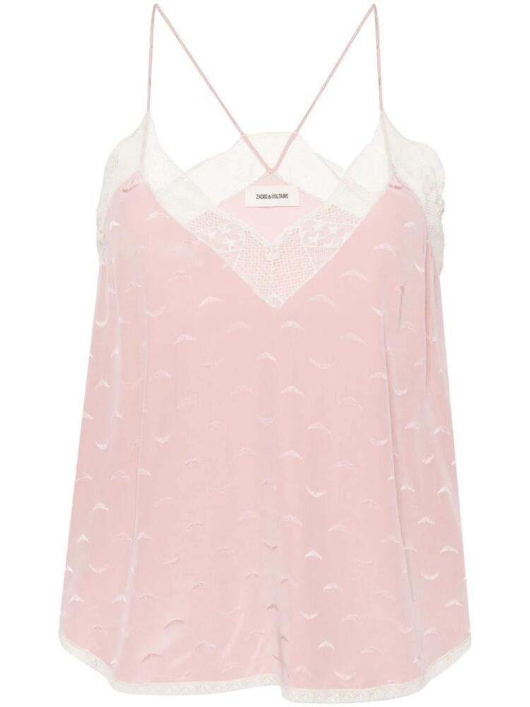 Zadig&Voltaire Christy logo-jacquard top - Pink Cover