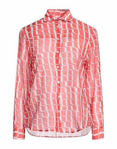 Barba Napoli Woman Shirt Tomato red Cotton, Silk Cover