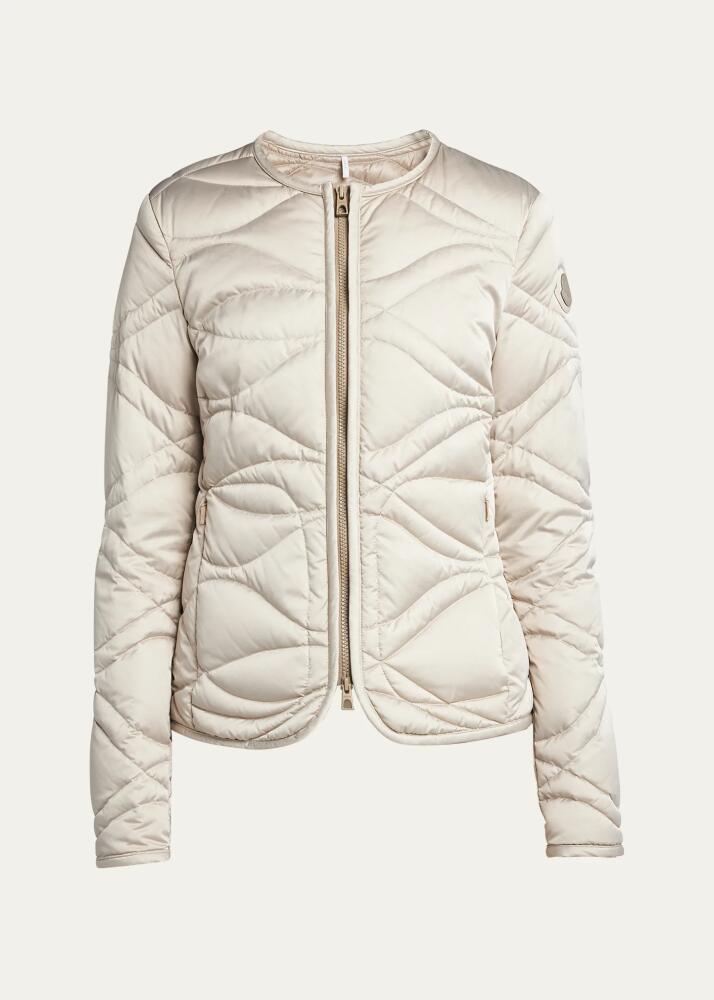 Moncler Pyrope Satin Tech Nylon Quilted Jacket Cover