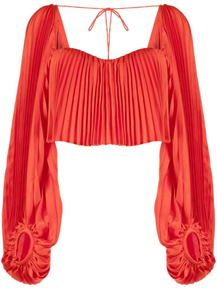 Acler Moston pleated cropped blouse - Orange Cover