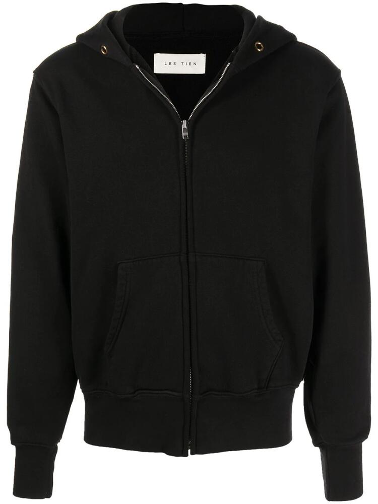 Les Tien zipped cotton hoodie - Black Cover