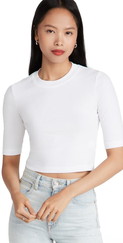 Rosetta Getty Cropped Sleeve T-Shirt White Cover