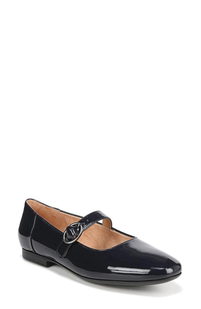 Naturalizer Kelly Mary Jane Flat in French Navy Synthetic Cover