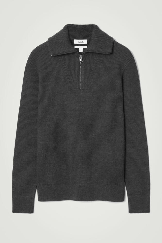 COS WOOL AND COTTON-BLEND HALF-ZIP SWEATER Cover