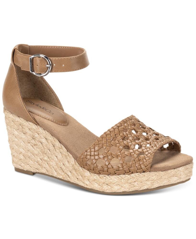 Style & Co Women's Sheryy Woven Espadrille Wedge Sandals, Created for Macy's - Tan Cover