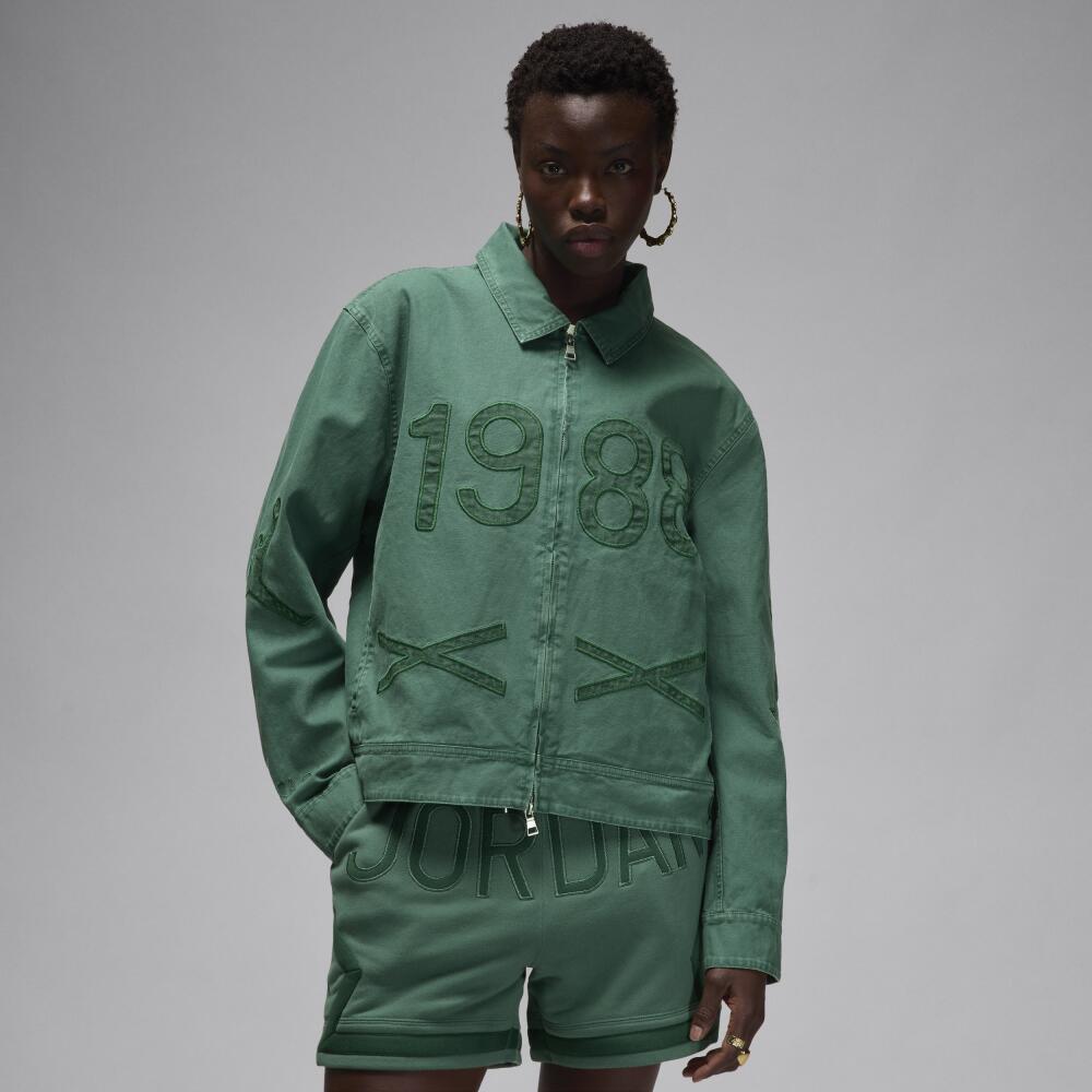 Jordan x Nina Chanel Abney Canvas Jacket in Green Cover