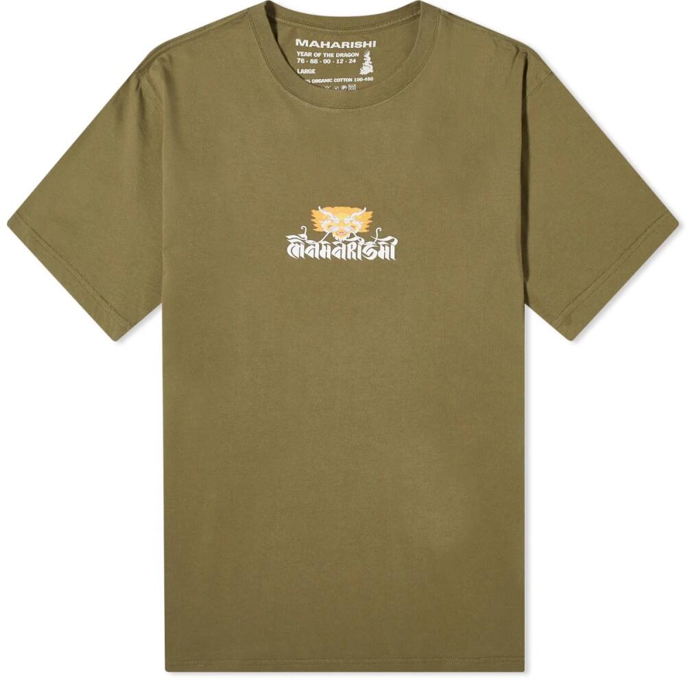 Maharishi Men's Tashi Mannox Abundance Circle T-Shirt in Olive Cover