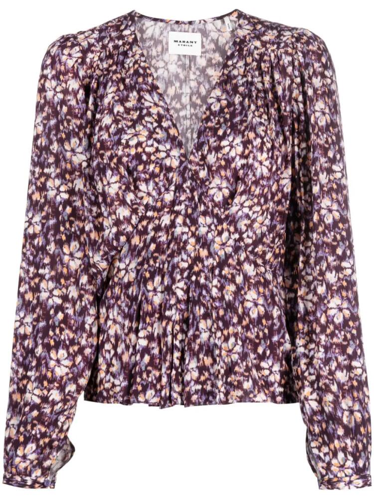 MARANT ÉTOILE Catchell floral-print blouse - Purple Cover