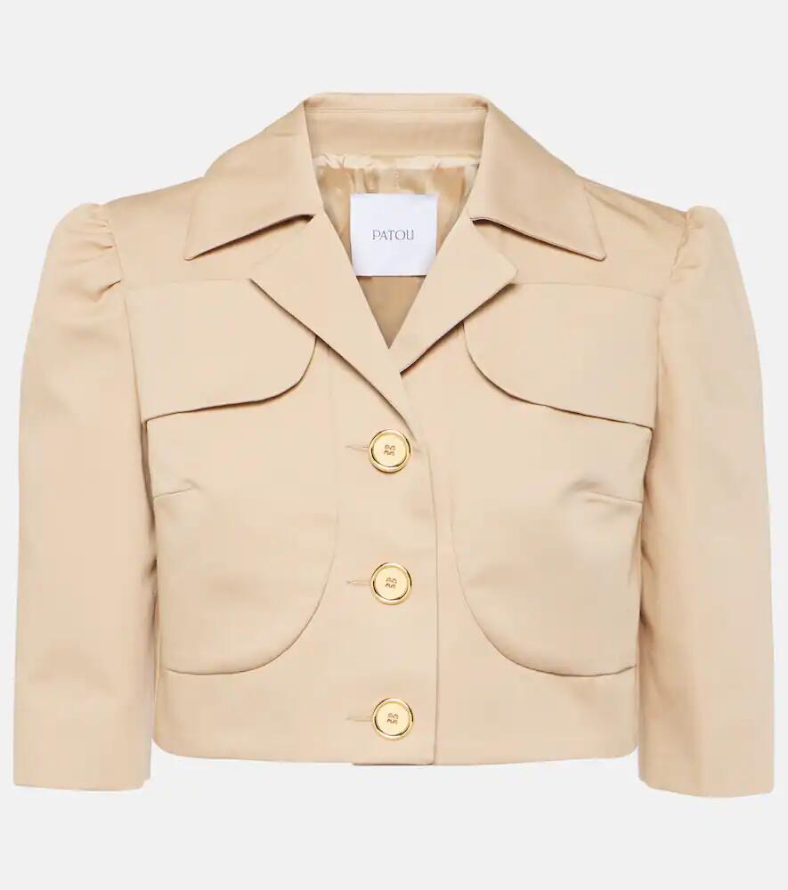 Patou Cropped cotton gabardine jacket Cover