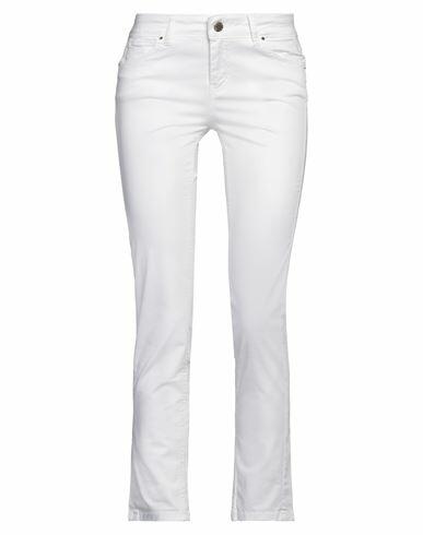 Fly Girl Woman Pants White Cotton, Elastane Cover