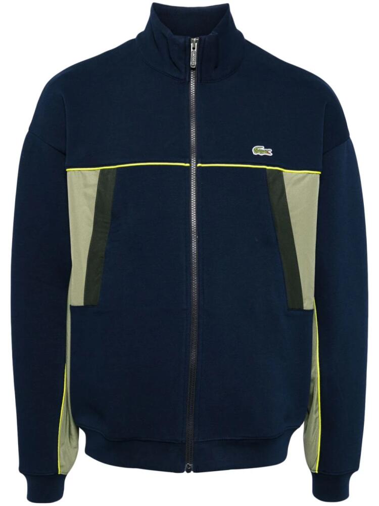 Lacoste logo-patch piqué jacket - Blue Cover