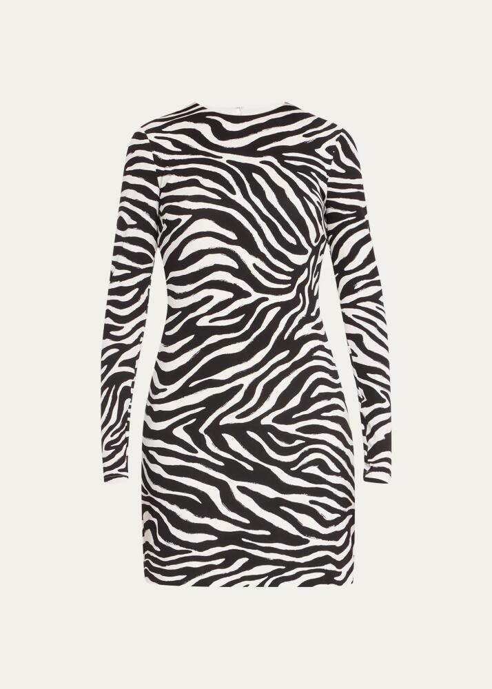 Michael Kors Collection Zebra-Print Silk Mini Dress Cover