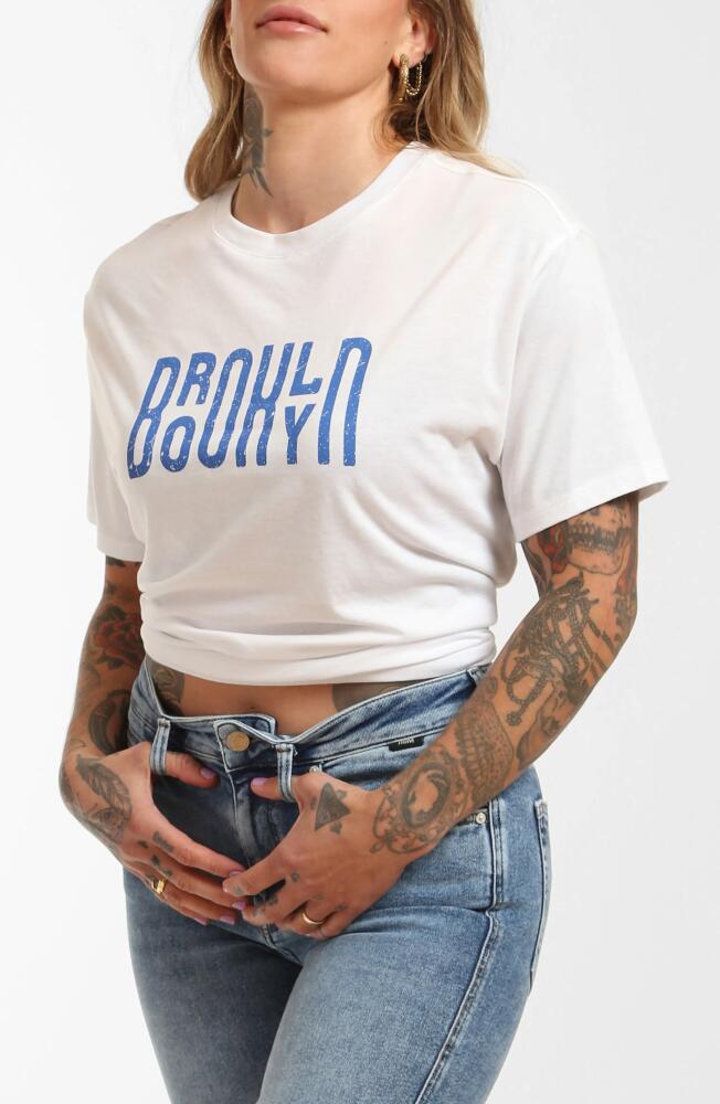 Brooklyn Industries Logo Text Graphic T-Shirt in White Cover