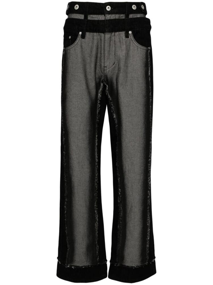 Feng Chen Wang layered wide-leg jeans - Black Cover