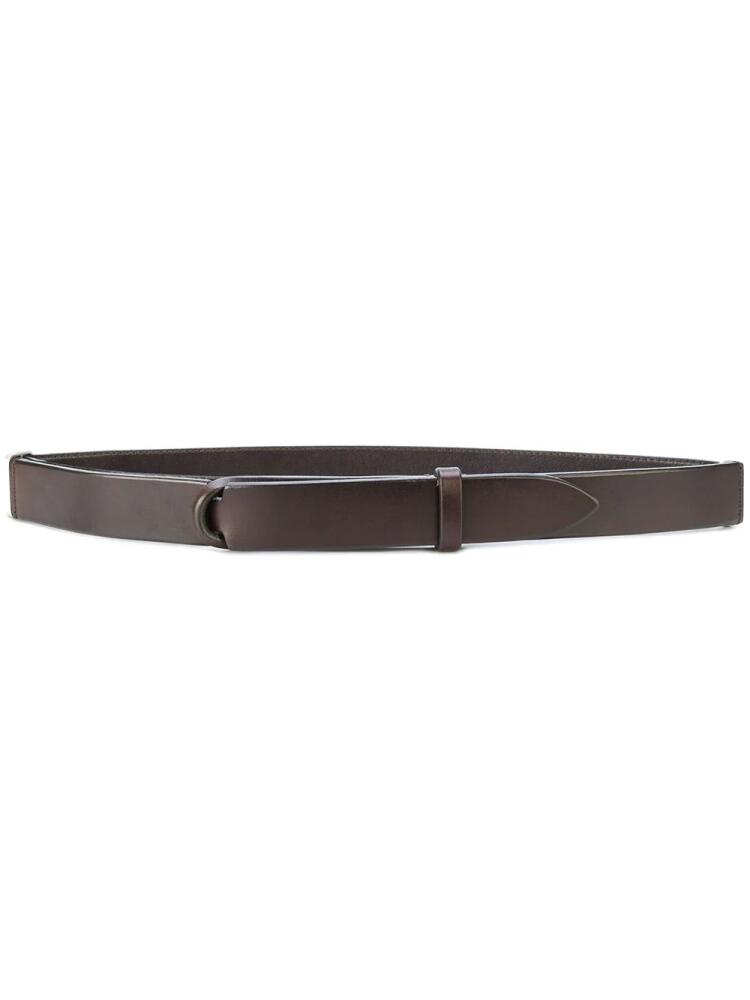 Orciani slim loop-fastening belt - Brown Cover