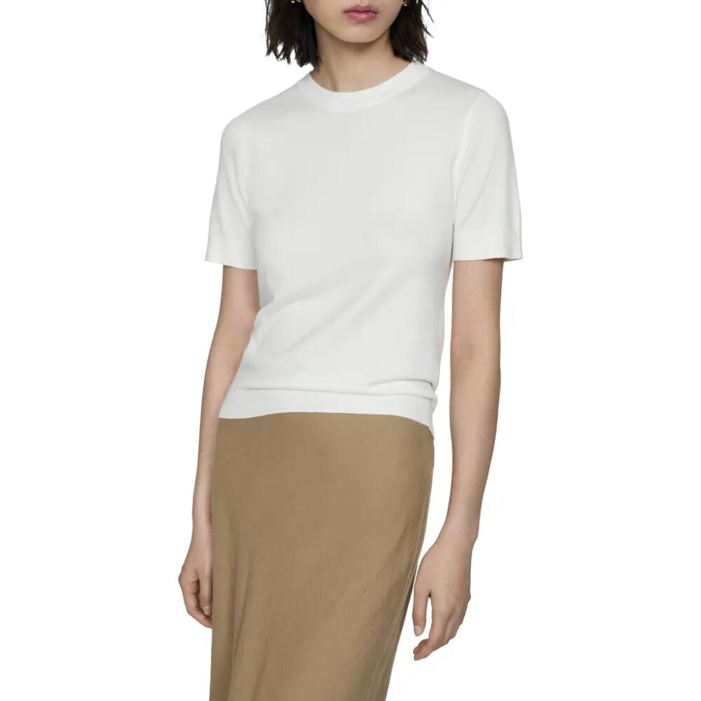 MANGO Short Sleeve Sweater in Light Beige Cover