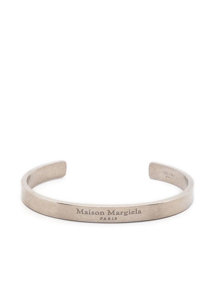 Maison Margiela logo-engraved cuff bracelet - Silver Cover